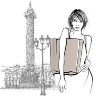 Young woman shopping in Paris N2