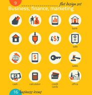 Business icon set Software and web development marketing e-co N4