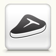 Square Button with T Bone Steak interface icon