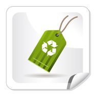 Green recycle label icon