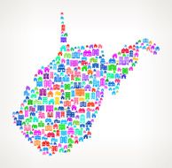 West Virginia State Real Estate interface icon Pattern