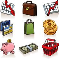 universal outline set financial icons