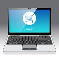 Accessing online shopping via Laptop