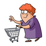 Woman Shopping With Trolley