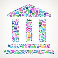 Building with Columns Real Estate interface icon Pattern