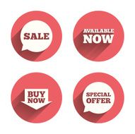 Sale icons Special offer speech bubbles symbols N41