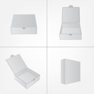Set of packaging design mockup Gray box in four views