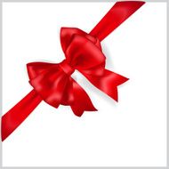 Red bow with diagonally ribbon N2
