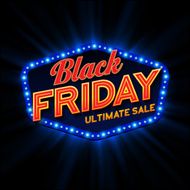 Black Friday retro light frame Vector illustration N2