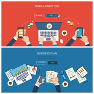 Concept of teamwork analyzing project on business meeting mobile marketing N2