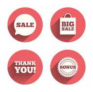Sale speech bubble icon Thank you symbol N14