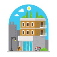 Shop front facade flat design N6