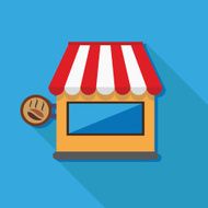 Vector icon of stylish coffee shop esp10