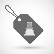 Shopping label icon with a chemical test tube