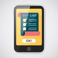 shopping list flat icon with long shadow eps10 N30