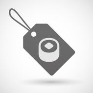 Shopping label icon with a sushi