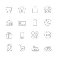 shopping icons set N22