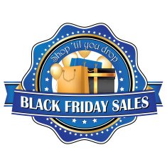 Elegant blue black friday stamp for shops