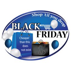 Blue label for Black Friday celebration day