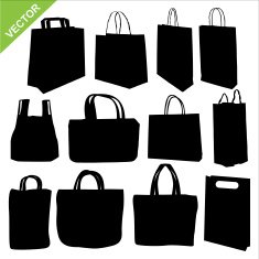 Shopping bag silhouettes vector