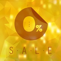 Sale discount 0 button on blurred background N2