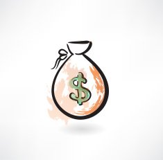 money bag grunge icon