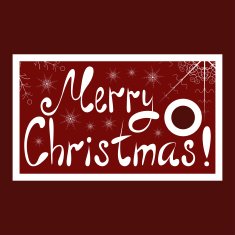 Sale tag with snowflakes and Merry Christmas hand drawn lettering