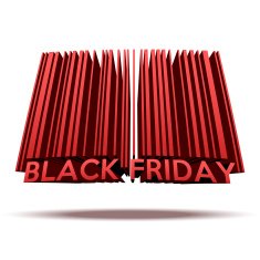 Black Friday sales tag in barcode style