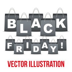 Background of Black Friday sales with letters in shopping bag N2