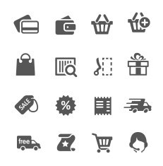 shopping icons set N18