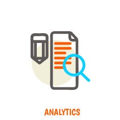 Flat line icons of analytics vector illustration concept