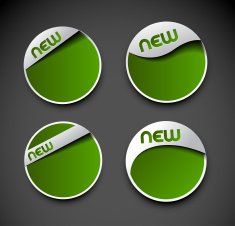Design of advertisement labels stickers N2