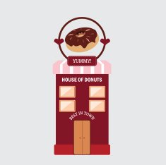 donut store icon concept vector illustration