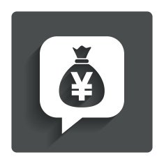 Money bag sign icon Yen JPY currency N8