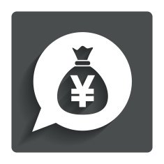 Money bag sign icon Yen JPY currency N9