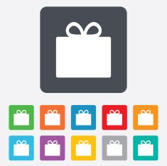 Gift box sign icon Present symbol N53