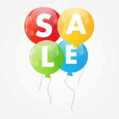 Color Glossy Balloons Sale Concept of Discount Vector Illustrat N7