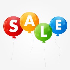 Color Glossy Balloons Sale Concept of Discount Vector Illustrat N8