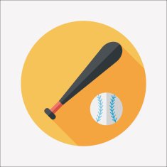 Baseball flat icon with long shadow eps10