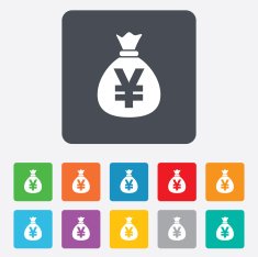 Money bag sign icon Yen JPY currency N10