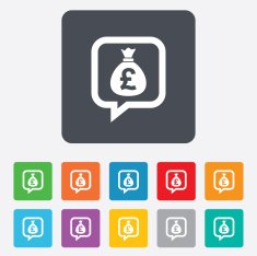 Money bag sign icon Pound GBP currency N14