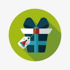 Christmas gift baskets flat icon with long shadow eps10 N29