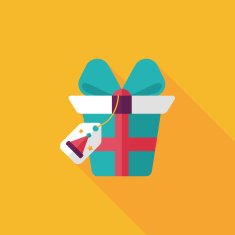 Christmas gift baskets flat icon with long shadow eps10 N31