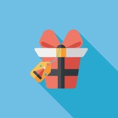 Christmas gift baskets flat icon with long shadow eps10 N32