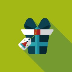 Christmas gift baskets flat icon with long shadow eps10 N33