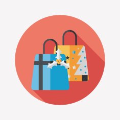 Christmas gift baskets flat icon with long shadow eps10 N35