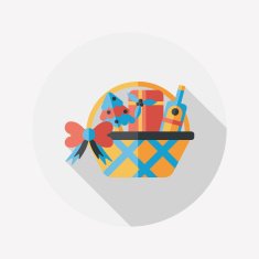 Christmas gift baskets flat icon with long shadow eps10 N49