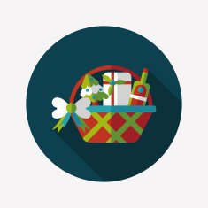 Christmas gift baskets flat icon with long shadow eps10 N50