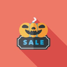 Halloween SALE flat icon with long shadow eps10 N38