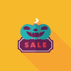 Halloween SALE flat icon with long shadow eps10 N40
